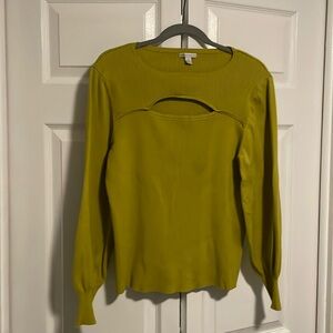 Cato green knit sweater with open wrap front